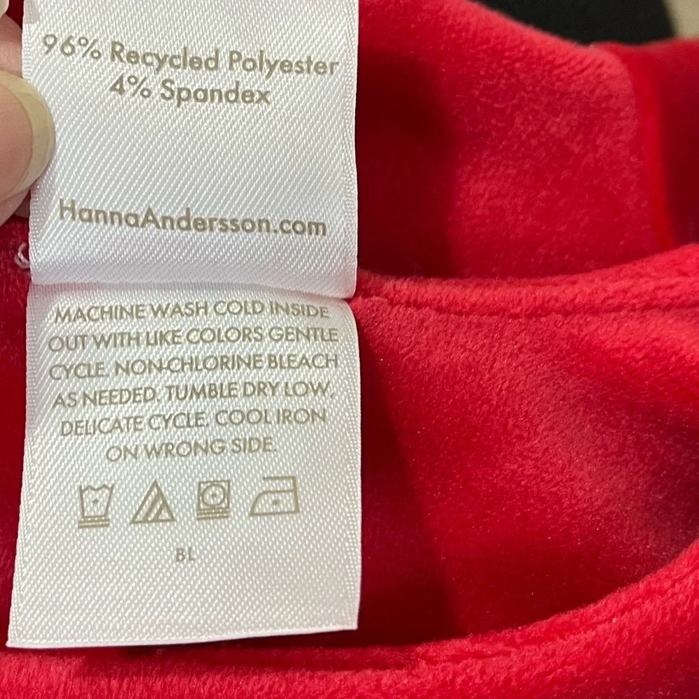 Hanna Andersson Red Short Sleeve Velour Tiered Dress Size 150 (12)